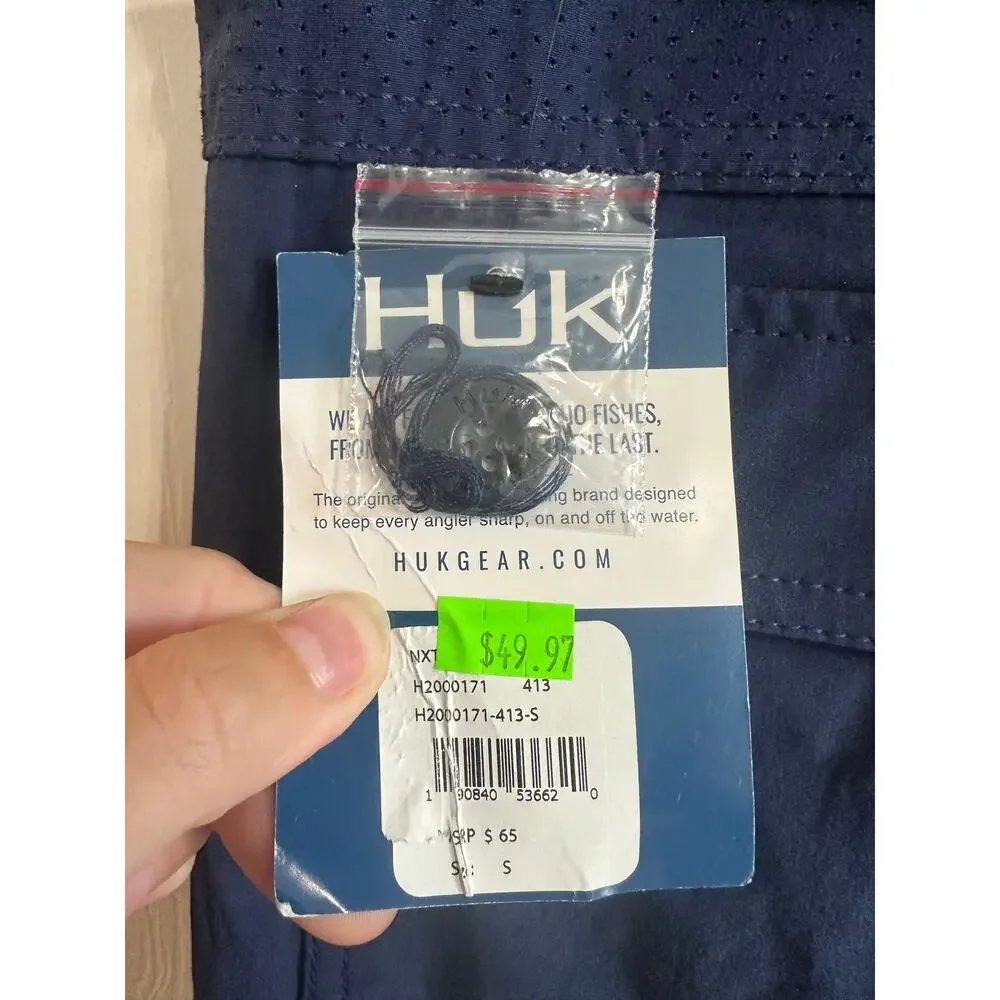 Huk NWT Next Level 10.5 Inch Shorts Blue Sz S Fishing Outdoor Athletic